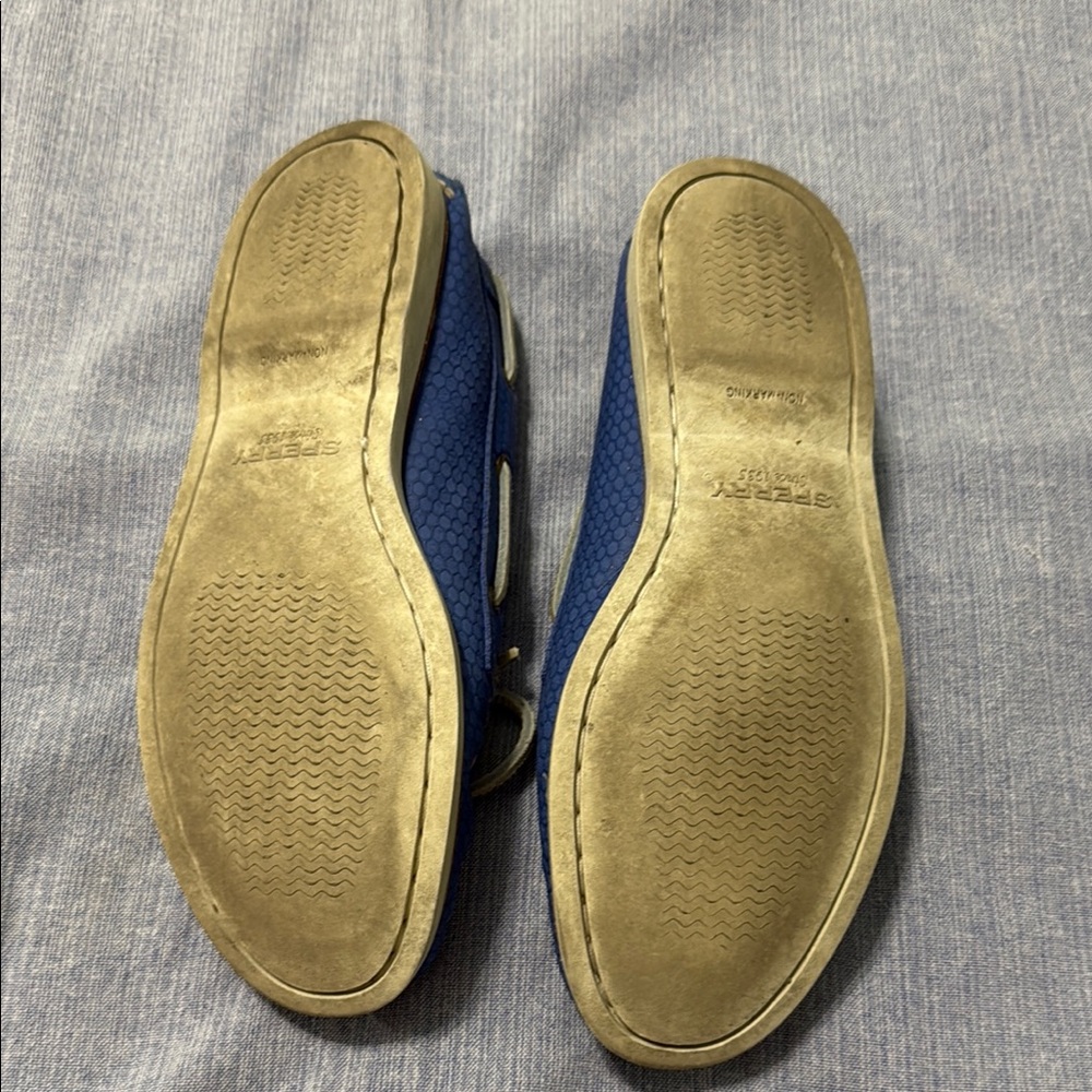 Sperry Blue Loafers with Cream Laces - Picture 7 of 12